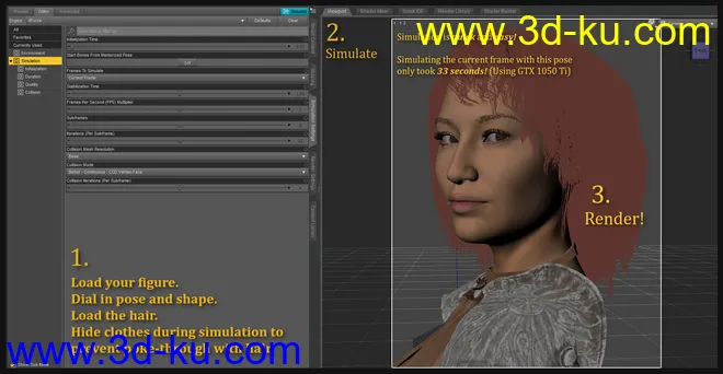 dForce Paulinha Hair for Genesis 8 Female(s)模型的图片10