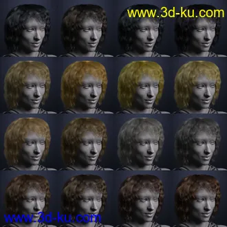 3D打印模型dForce Paulinha Hair for Genesis 8 Female(s)的图片
