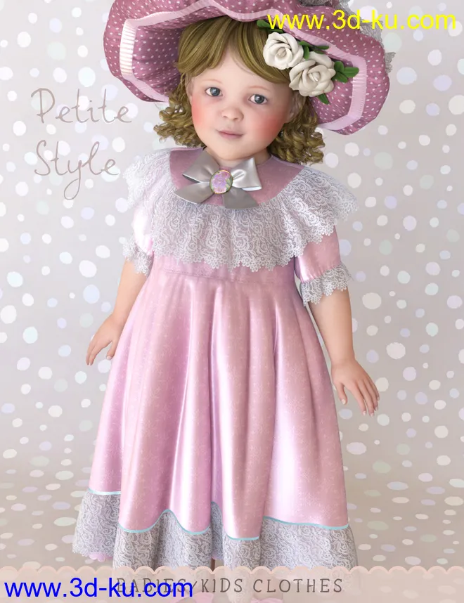 dForce Petite Style Dolly Dress for Genesis 8 Females模型的图片1