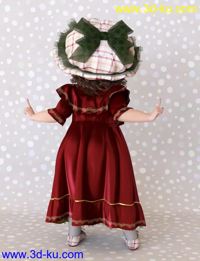 dForce Petite Style Dolly Dress for Genesis 8 Females模型的图片3