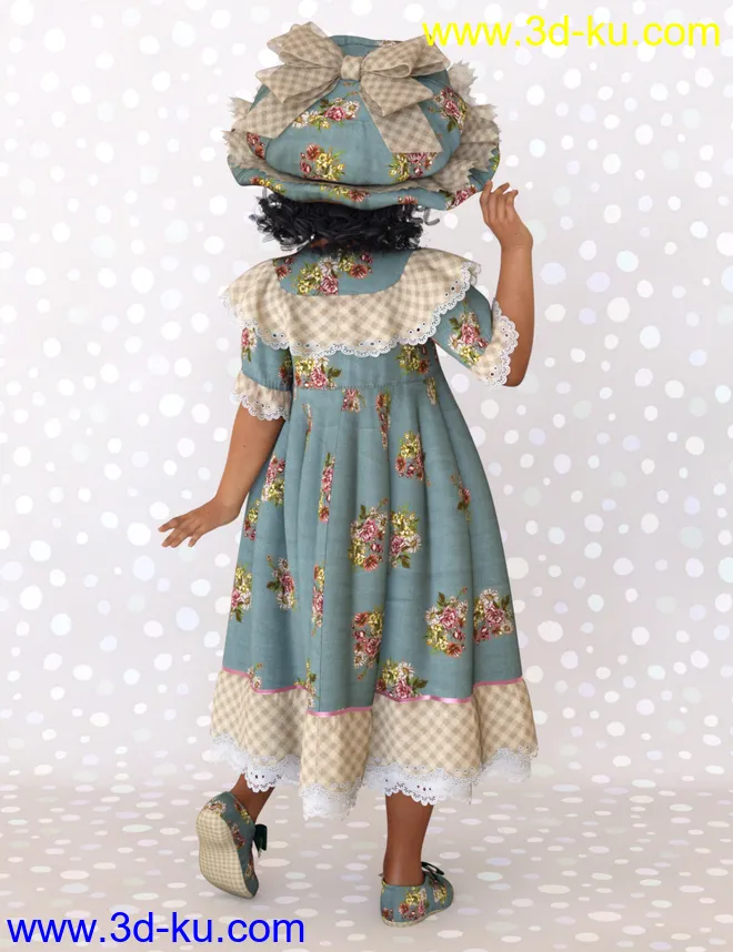 dForce Petite Style Dolly Dress for Genesis 8 Females模型的图片5