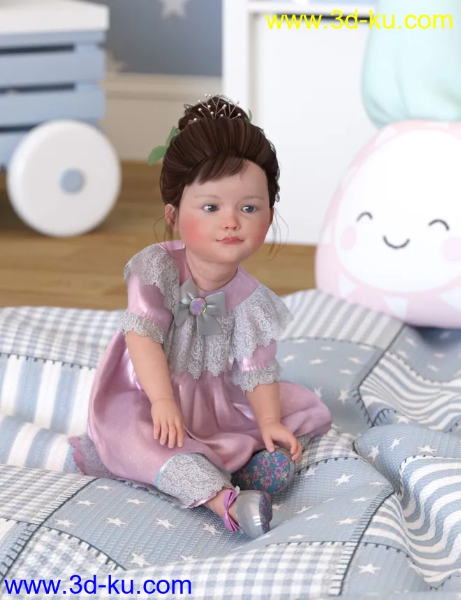 dForce Petite Style Dolly Dress for Genesis 8 Females模型的图片6