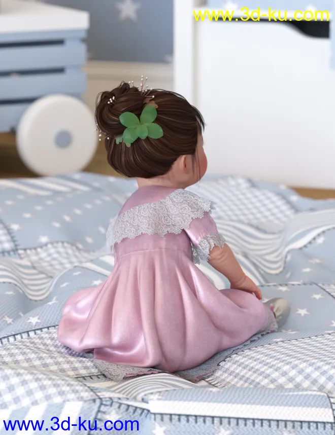 dForce Petite Style Dolly Dress for Genesis 8 Females模型的图片7