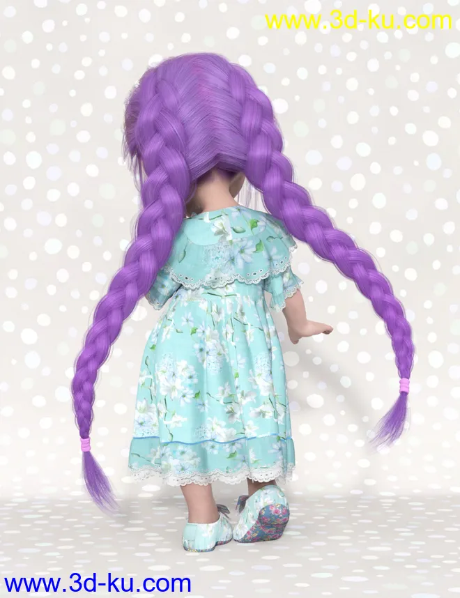 dForce Petite Style Dolly Dress for Genesis 8 Females模型的图片9