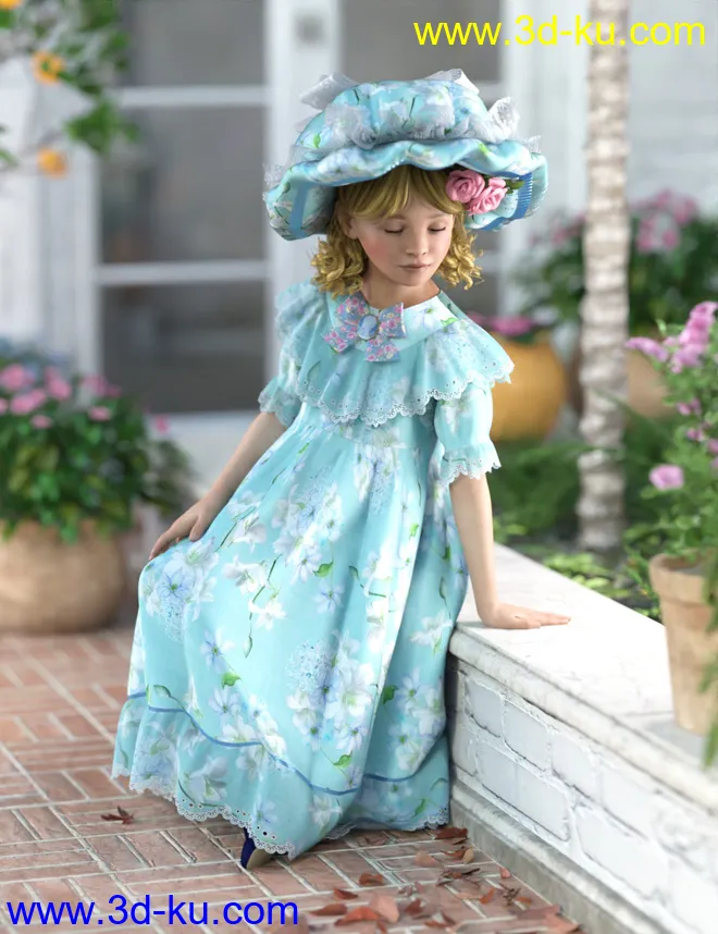 dForce Petite Style Dolly Dress for Genesis 8 Females模型的图片11