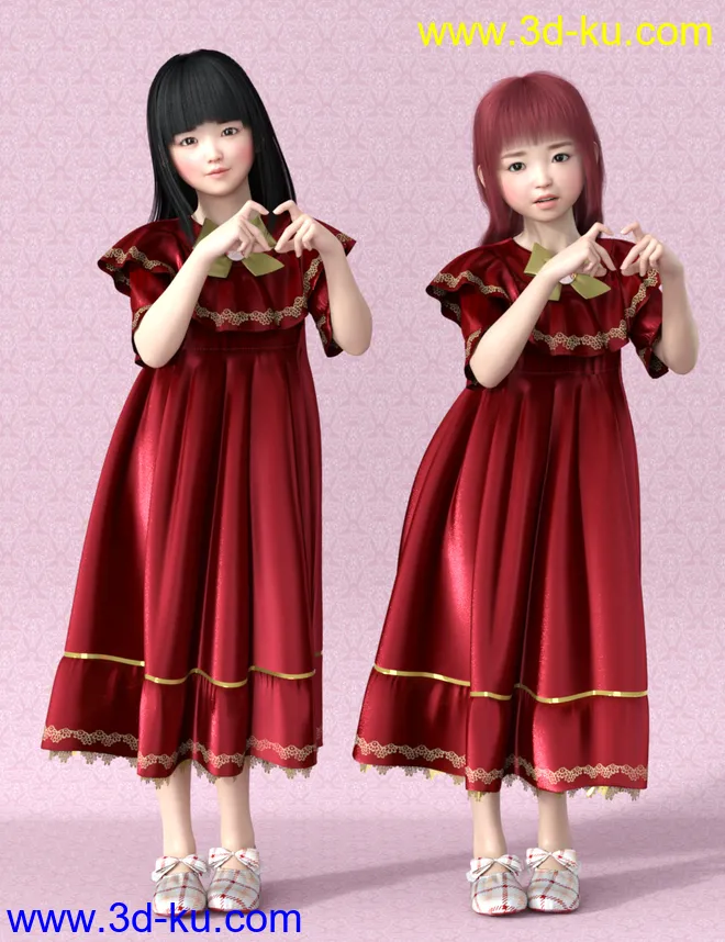 dForce Petite Style Dolly Dress for Genesis 8 Females模型的图片13