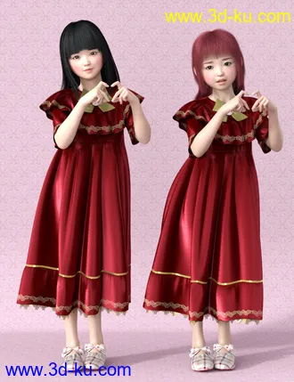 3D打印模型dForce Petite Style Dolly Dress for Genesis 8 Females的图片