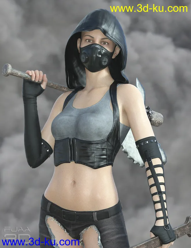 dForce Post Apocalyptic Outfit for Genesis 8 Females模型的图片1