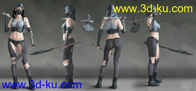 dForce Post Apocalyptic Outfit for Genesis 8 Females模型的图片6