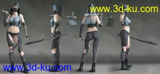 3D打印模型dForce Post Apocalyptic Outfit for Genesis 8 Females的图片