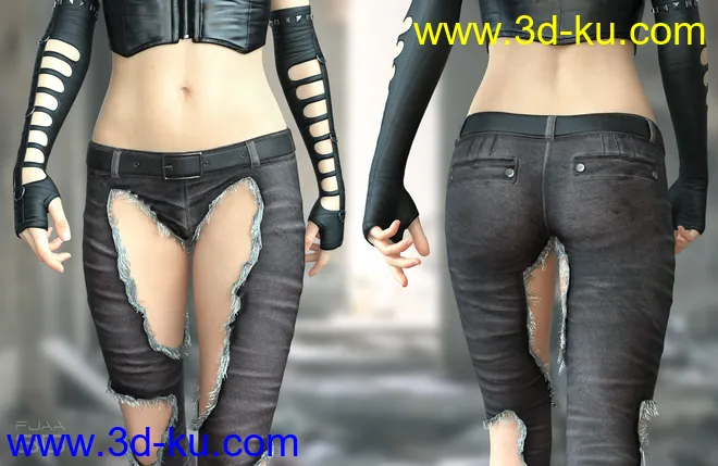 dForce Post Apocalyptic Outfit for Genesis 8 Females模型的图片8