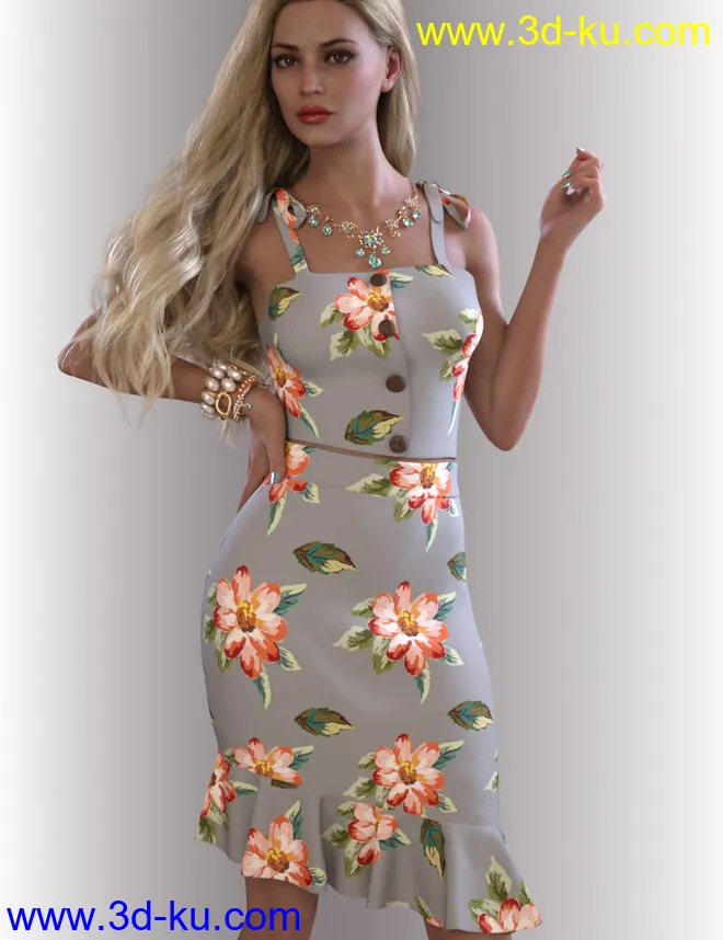 dForce Reina Outfit for Genesis 8.1 Females模型的图片1