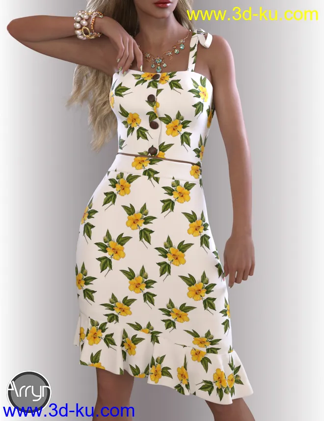 dForce Reina Outfit for Genesis 8.1 Females模型的图片2