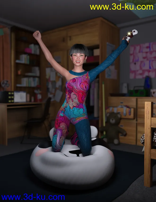 dForce Retro Catsuit Textures模型的图片1