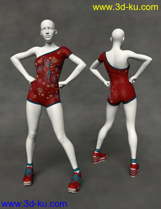dForce Retro Catsuit Textures模型的图片5