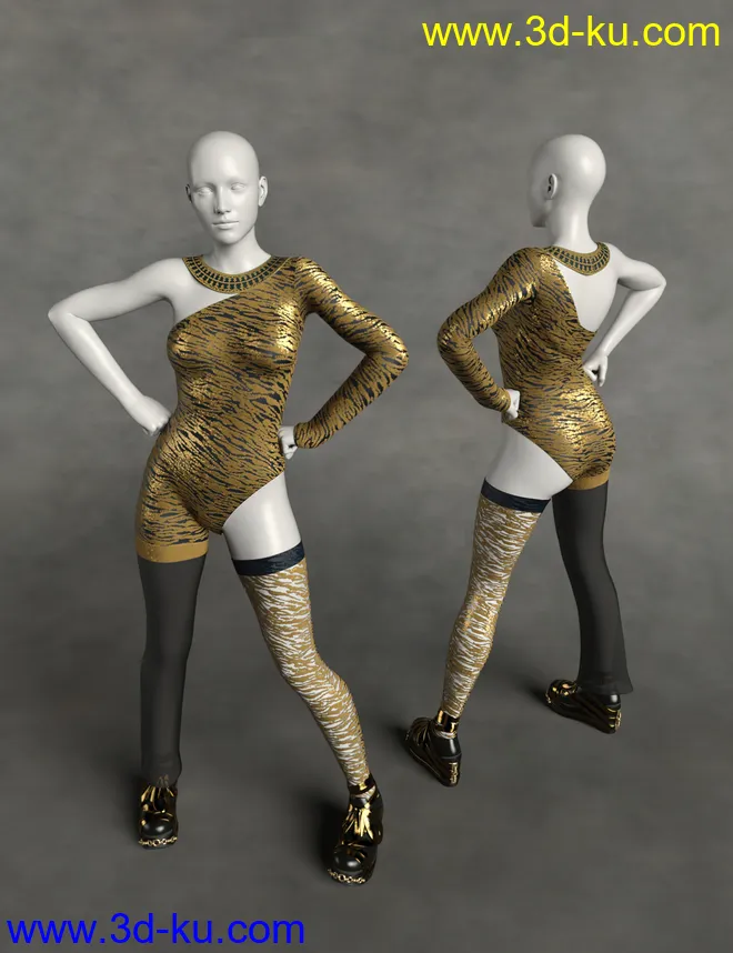 dForce Retro Catsuit Textures Vol 2模型的图片4