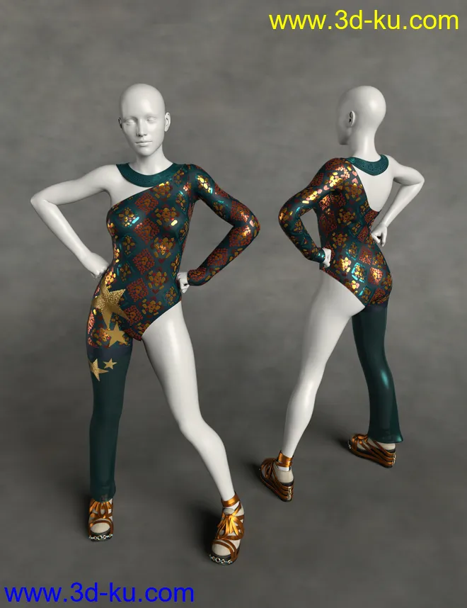 dForce Retro Catsuit Textures Vol 2模型的图片6