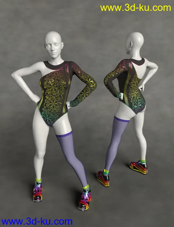 dForce Retro Catsuit Textures Vol 2模型的图片9