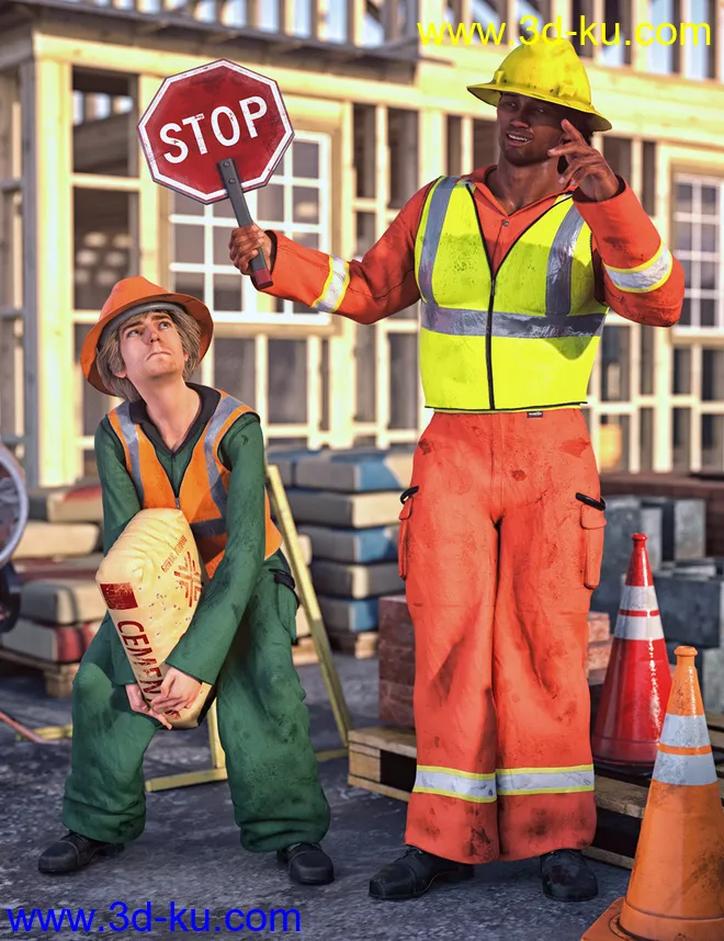dForce Road Work Outfit for Genesis 8 Males模型的图片1