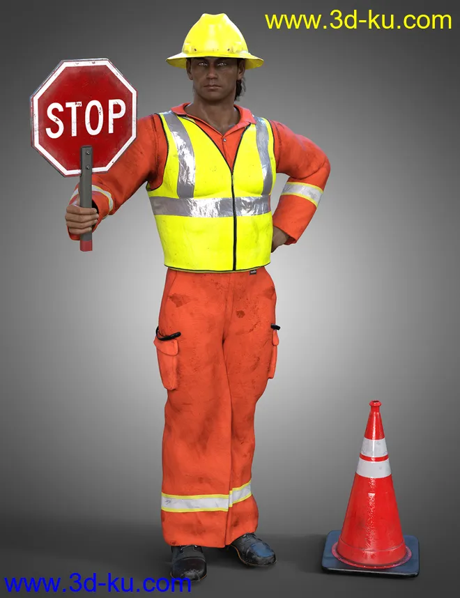 dForce Road Work Outfit for Genesis 8 Males模型的图片2