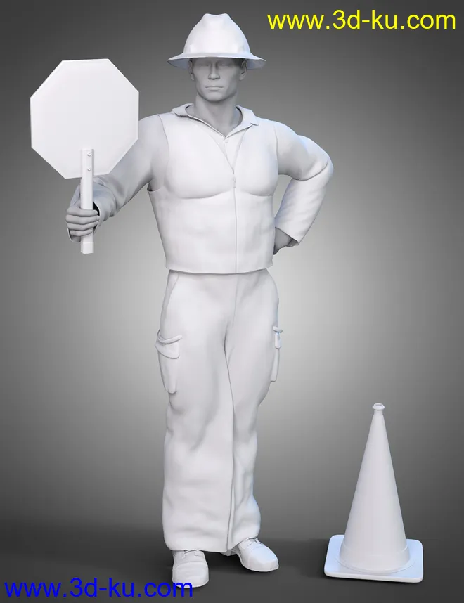 dForce Road Work Outfit for Genesis 8 Males模型的图片3