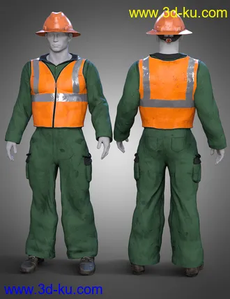 3D打印模型dForce Road Work Outfit for Genesis 8 Males的图片