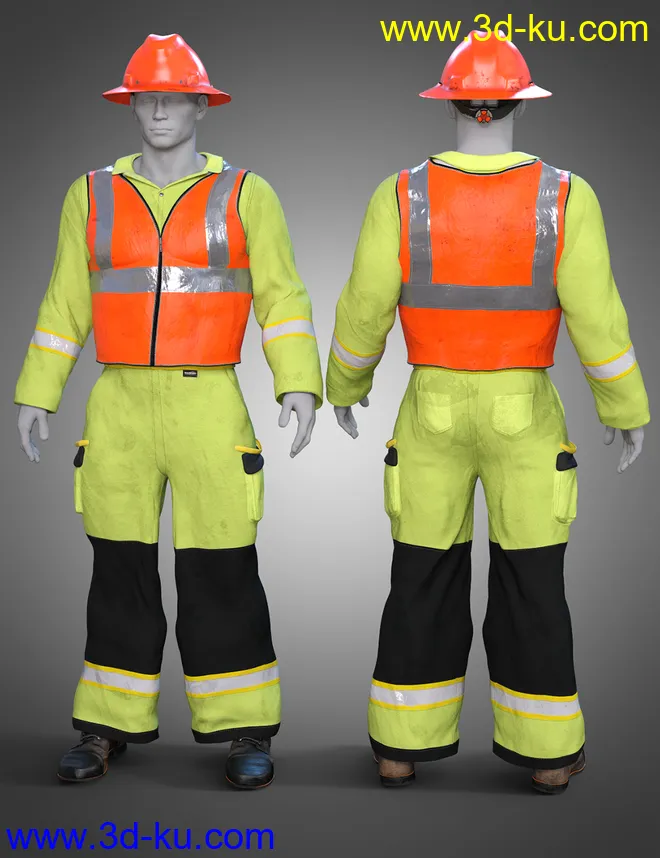 dForce Road Work Outfit for Genesis 8 Males模型的图片8
