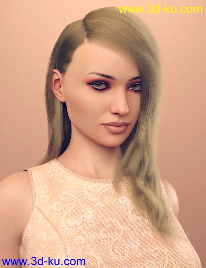 dForce Rozarie Hair for Genesis 8 & 3 Female(s)模型的图片2