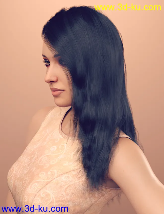 dForce Rozarie Hair for Genesis 8 & 3 Female(s)模型的图片3