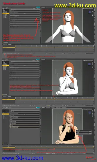 3D打印模型dForce Rozarie Hair for Genesis 8 & 3 Female(s)的图片