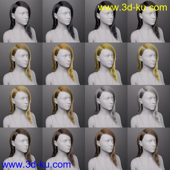 dForce Rozarie Hair for Genesis 8 & 3 Female(s)模型的图片13