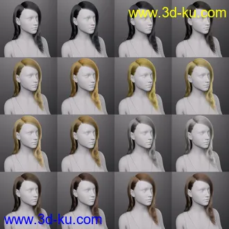 3D打印模型dForce Rozarie Hair for Genesis 8 & 3 Female(s)的图片