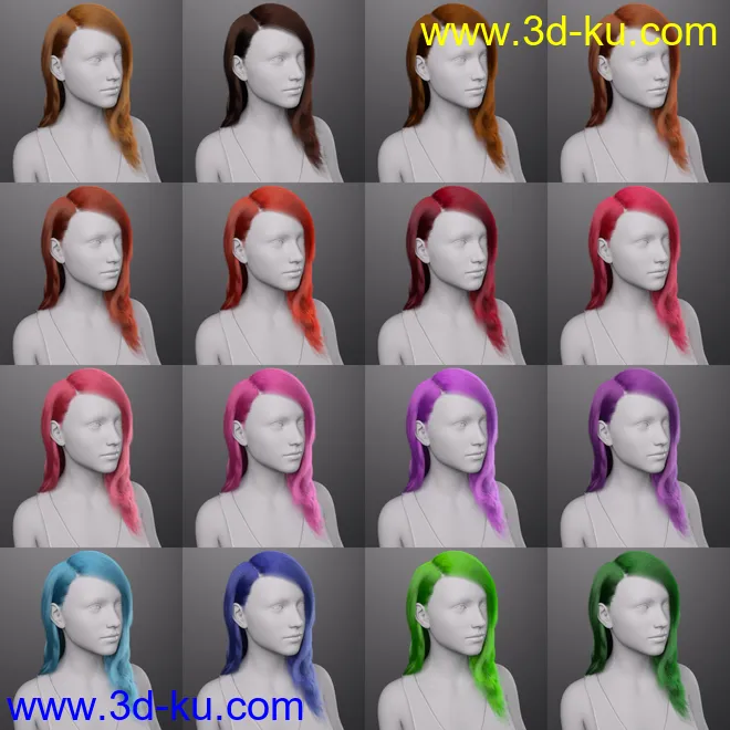 dForce Rozarie Hair for Genesis 8 & 3 Female(s)模型的图片14