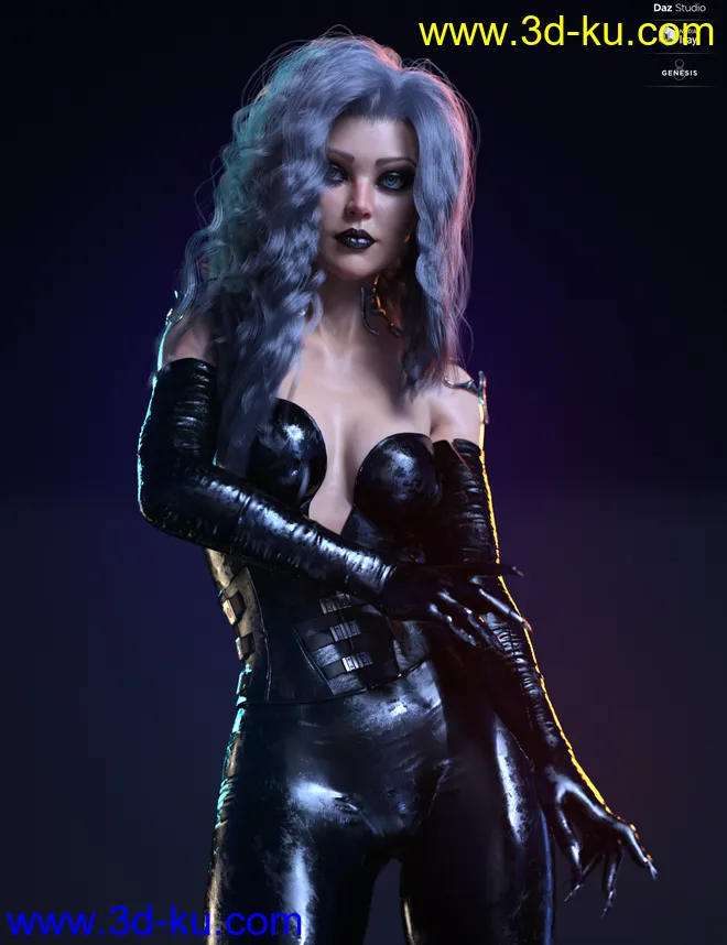 dForce Sanzu Hair for Genesis 8 Females模型的图片8