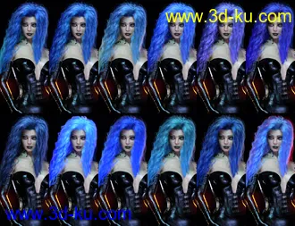 3D打印模型dForce Sanzu Hair for Genesis 8 Females的图片