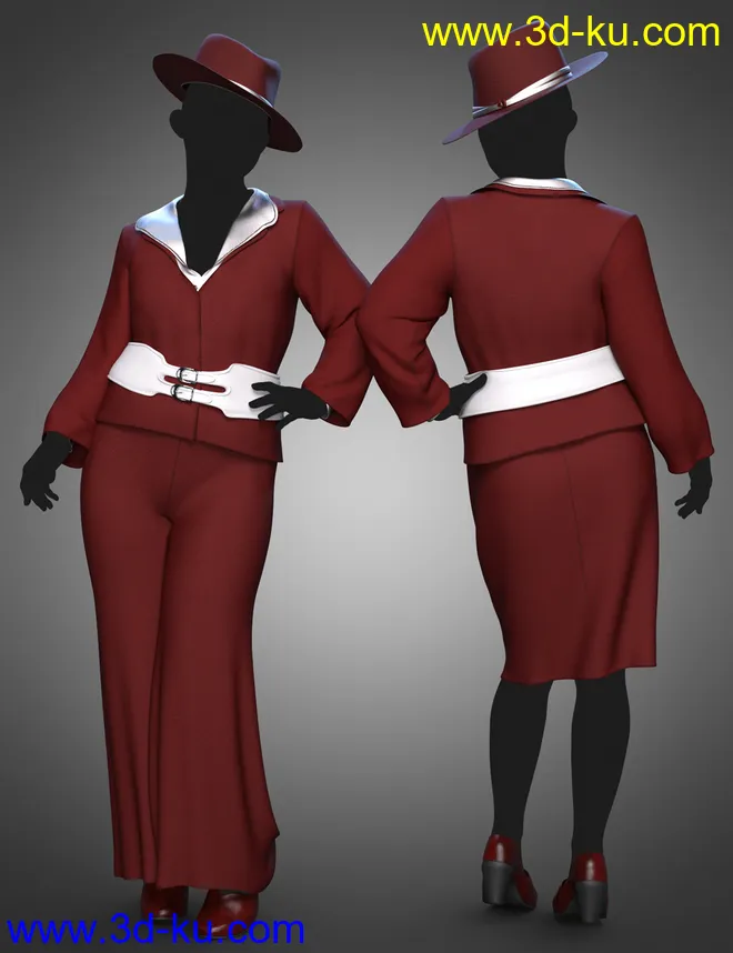 dForce Shoofly Sleuth Outfit Texture Add-On模型的图片5