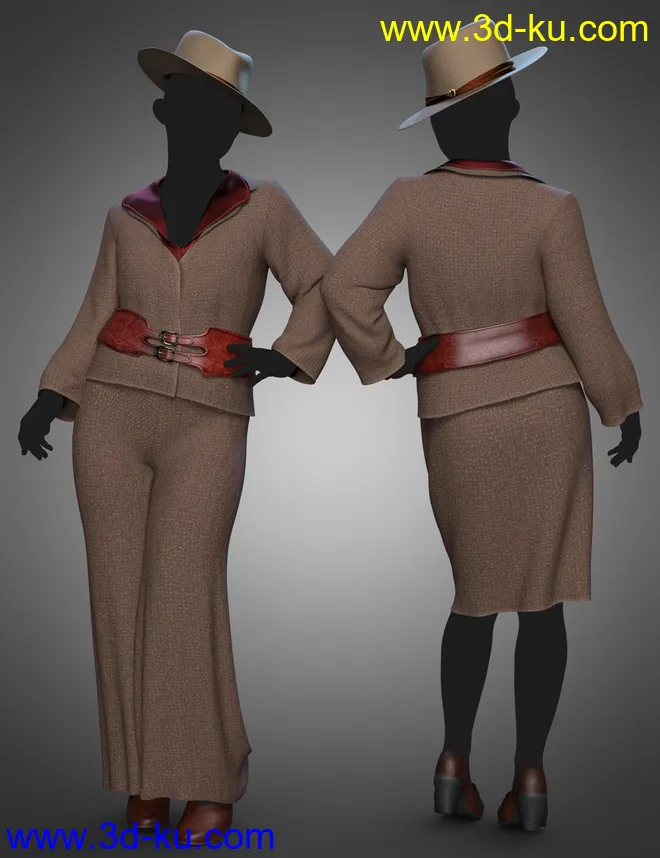 dForce Shoofly Sleuth Outfit Texture Add-On模型的图片7