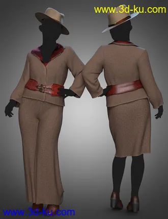 3D打印模型dForce Shoofly Sleuth Outfit Texture Add-On的图片