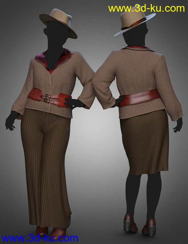 dForce Shoofly Sleuth Outfit Texture Add-On模型的图片8