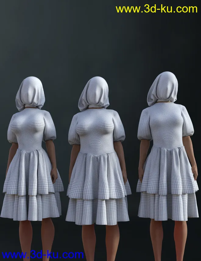 dForce Shy Girl Outfit For Genesis 8 and 8.1 Females模型的图片8