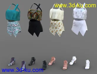 3D打印模型dForce Skort and Top Outfit Textures的图片