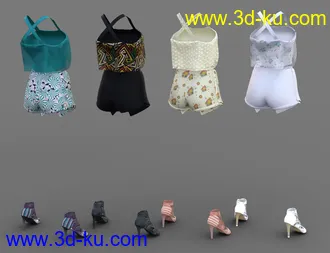 3D打印模型dForce Skort and Top Outfit Textures的图片