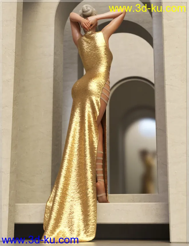 dForce Slinky Sass Outfit for Genesis 8 and 8.1 Females模型的图片2