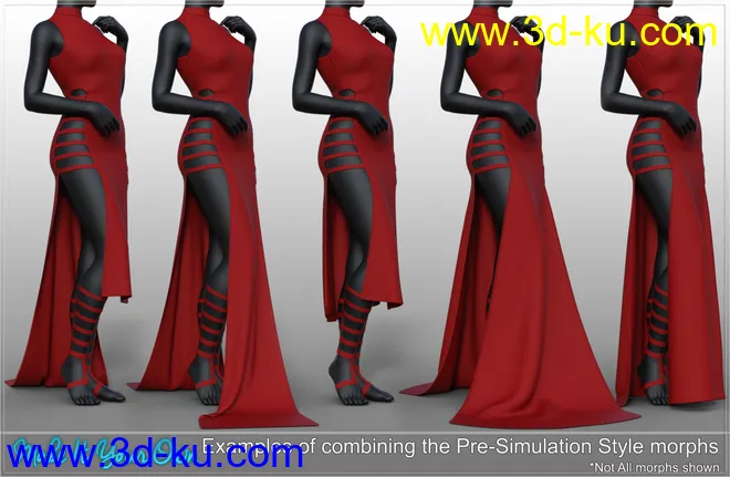 dForce Slinky Sass Outfit for Genesis 8 and 8.1 Females模型的图片3