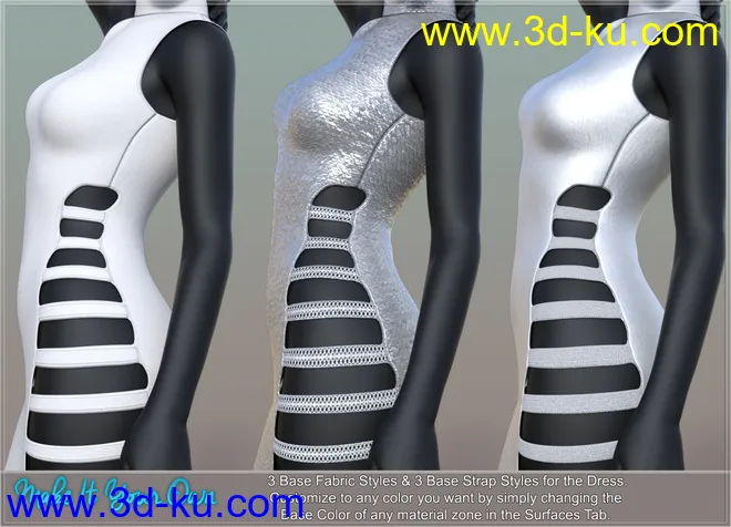 dForce Slinky Sass Outfit for Genesis 8 and 8.1 Females模型的图片5