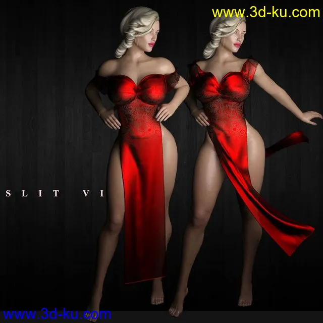 dForce Slit Dress VI模型的图片1