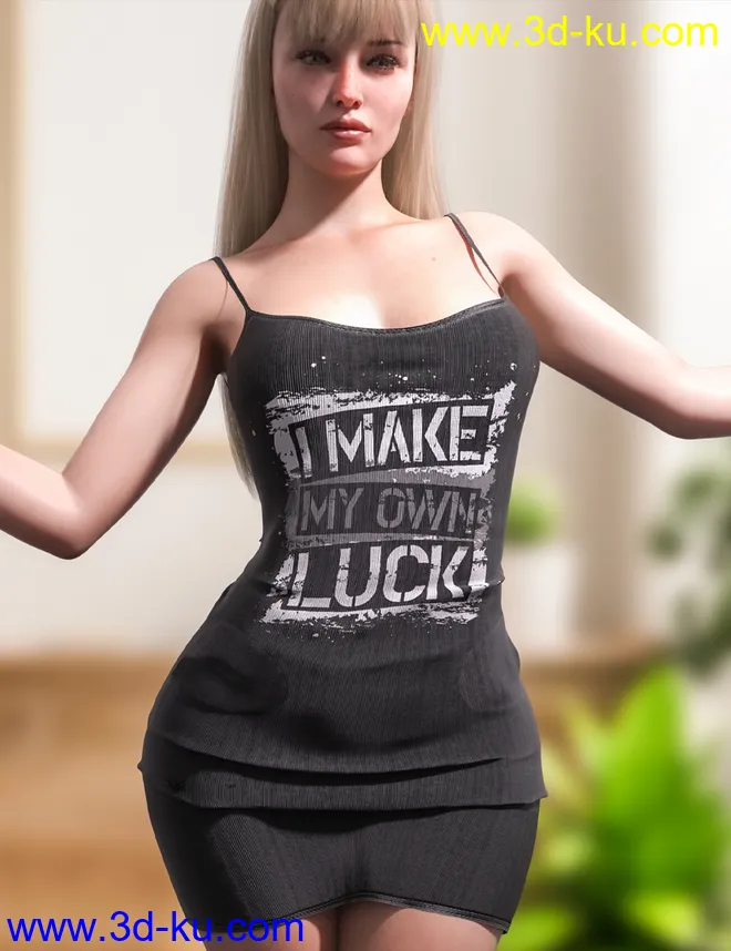 dForce Summer Sleeveless Dress for Genesis 8 and 8.1 Females模型的图片1