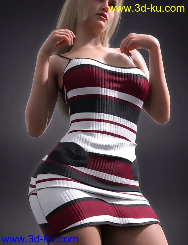 dForce Summer Sleeveless Dress for Genesis 8 and 8.1 Females模型的图片5