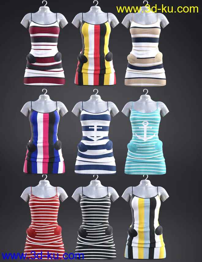 dForce Summer Sleeveless Dress for Genesis 8 and 8.1 Females模型的图片10