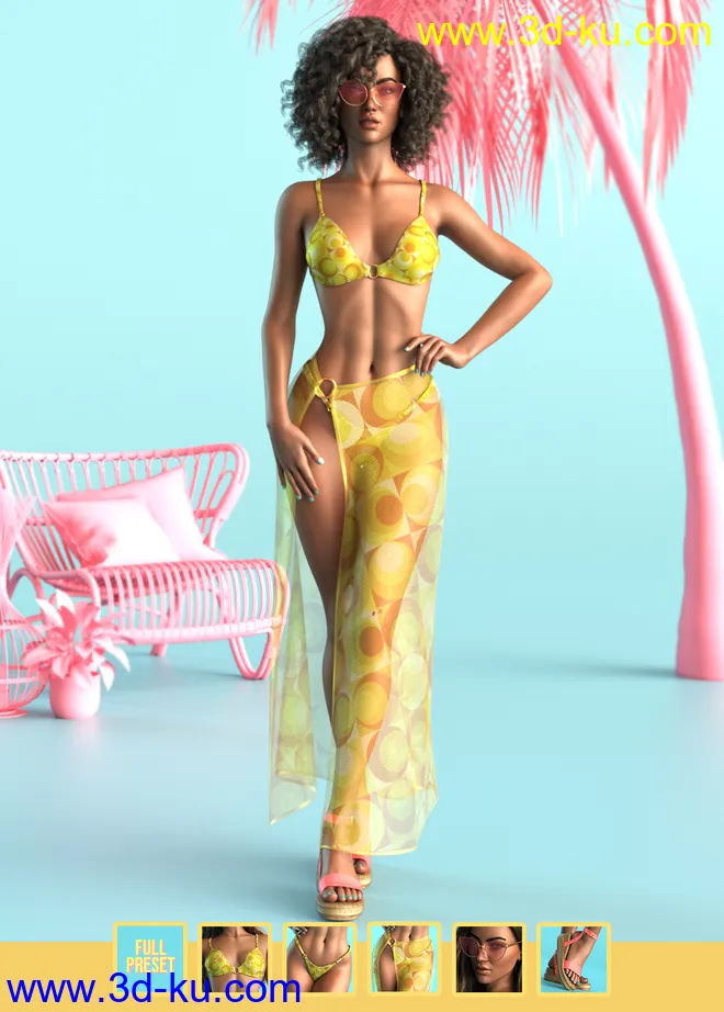 dForce Sunny Days Outfit for Genesis 8.1 Female模型的图片2